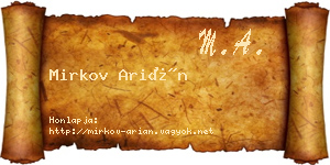 Mirkov Arián névjegykártya